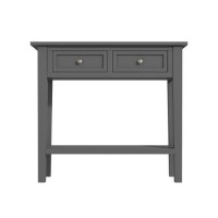 GRADE A2 - Narrow Grey Console Table with Drawers - Elms