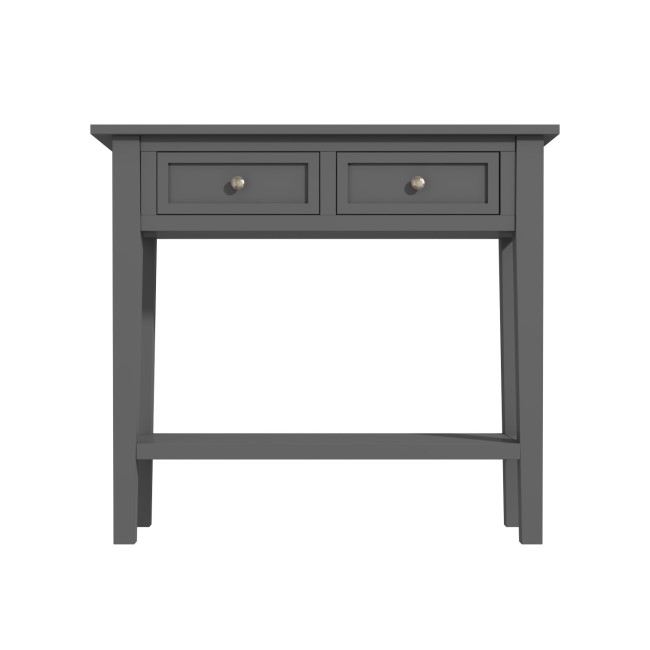 Narrow Grey Console Table with Drawers - Elms