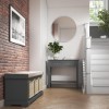 GRADE A2 - Narrow Grey Console Table with Drawers - Elms