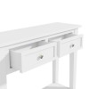 Small Narrow White Wood Console Table with Drawers - Elms
