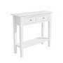 Small Narrow White Wood Console Table with Drawers - Elms