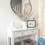 GRADE A2 - Narrow Console Table with Drawers in White - Elms