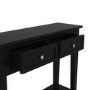 GRADE A1 - Small Narrow Black Wood Console Table with Drawers - Elms