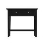 GRADE A1 - Small Narrow Black Wood Console Table with Drawers - Elms