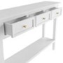 GRADE A2 - Large Narrow White Wood Console Table with Drawers - Elms