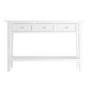 GRADE A2 - Large Narrow White Wood Console Table with Drawers - Elms