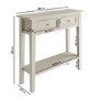 Small Narrow Beige Wood Console Table with Drawers - Elms
