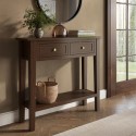ELM016 Small Narrow Walnut Console Table with Drawers - Elms