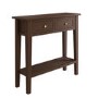 Small Narrow Walnut Console Table with Drawers - Elms