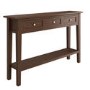 Large Narrow Walnut Console Table with Drawers - Elms