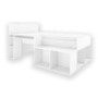 White Cabin Bed with Desk and Storage - Ellison