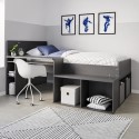 ELN002 Grey Cabin Bed with Desk and Storage - Ellison