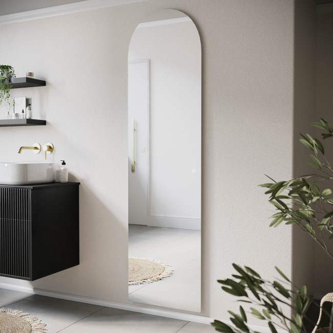 Arched Backlit Heated Bathroom Mirror with Lights 500 x 1800mm - Elod