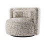 Beige Jacquard Patterned Fabric Swivel Love Seat - Elara