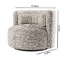Beige Jacquard Patterned Fabric Swivel Love Seat - Elara