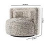 Beige Jacquard Patterned Fabric Swivel Love Seat - Elara