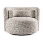 Beige Jacquard Patterned Fabric Swivel Love Seat - Elara
