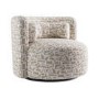 Beige Jacquard Patterned Fabric Swivel Love Seat - Elara