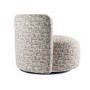 Beige Jacquard Patterned Fabric Swivel Love Seat - Elara