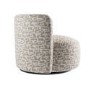 Beige Jacquard Patterned Fabric Swivel Love Seat - Elara