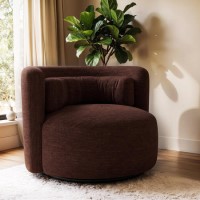 Berry Brown Chenille Swivel Love Seat - Elara