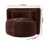 Berry Brown Chenille Swivel Love Seat - Elara