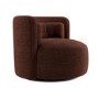 Berry Brown Chenille Swivel Love Seat - Elara