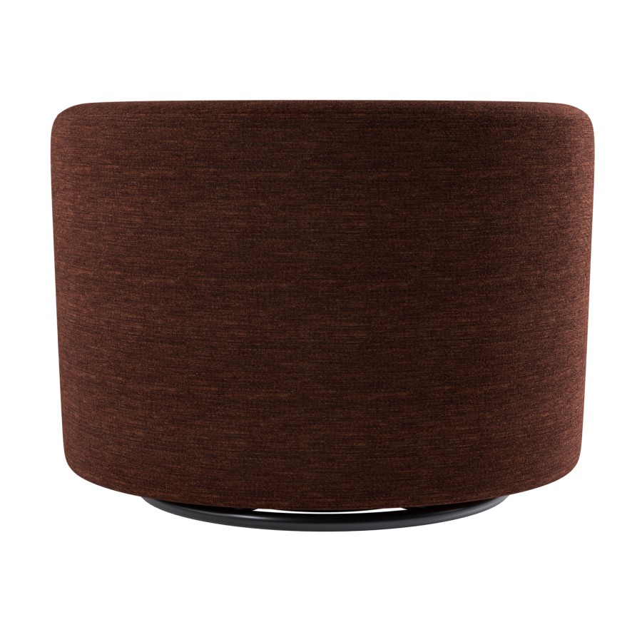 Berry Brown Chenille Swivel Love Seat - Elara