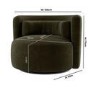 Green Chenille Swivel Love Seat - Elara