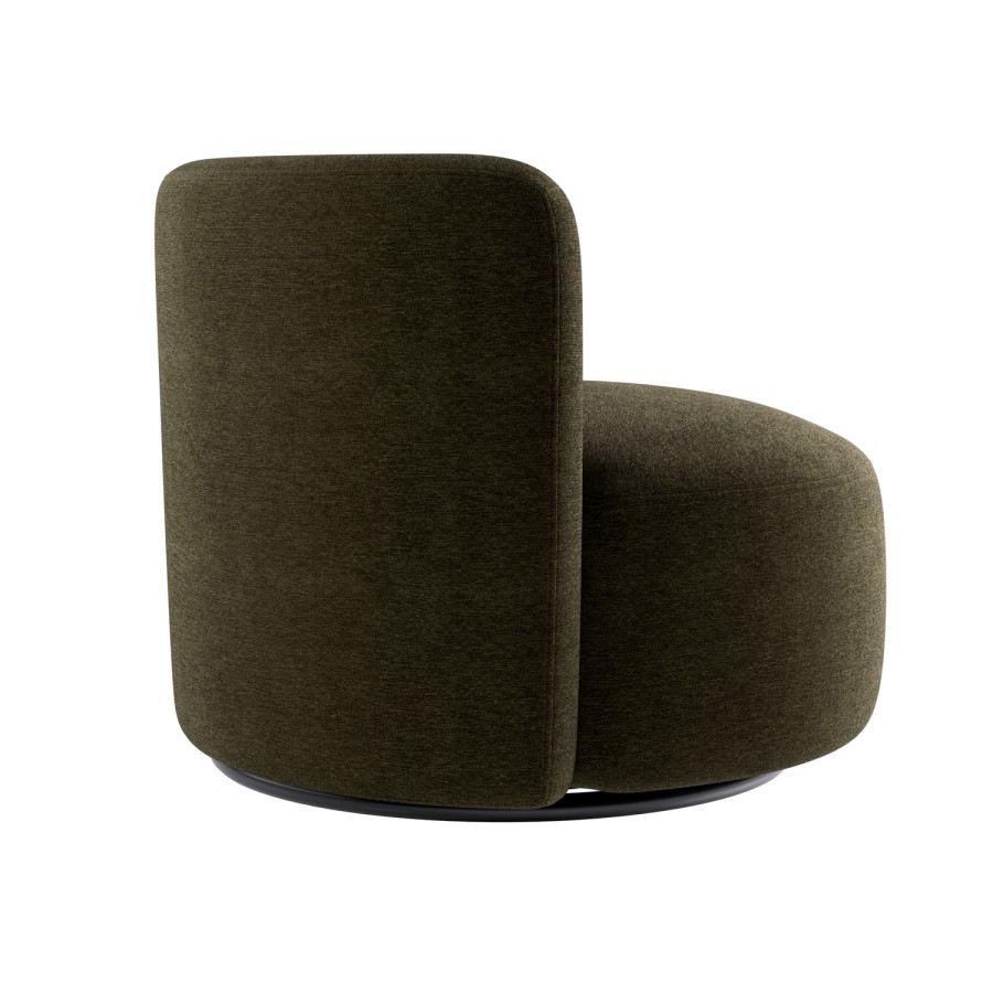 Green Chenille Swivel Love Seat - Elara