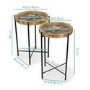 Set of 2 Wooden Side Table with Black Legs - Elis
