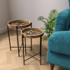 Set of 2 Wooden Side Table with Black Legs - Elis