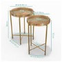 GRADE A1 - Set of 2 Wooden Side Table with Gold Legs - Elis