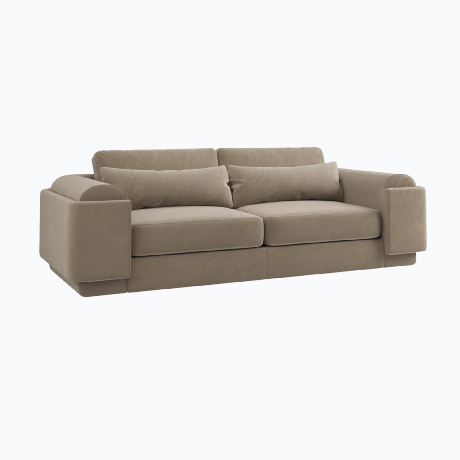 Mink Velvet 3 Seater Sofa - Elvi - Furniture123