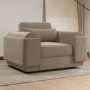 3 Seater Sofa and Armchair Set in Mink Velvet - Elvi