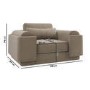 Mink Velvet 3 Seater Sofa Armchair and Footstool Set - Elvi