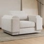 Cream Boucle 3 Seater Sofa Armchair and Footstool Set - Elvi