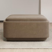 Large Mink Velvet Footstool with Storage - Elvi Large Mink Velvet Footstool with Storage - Elvi