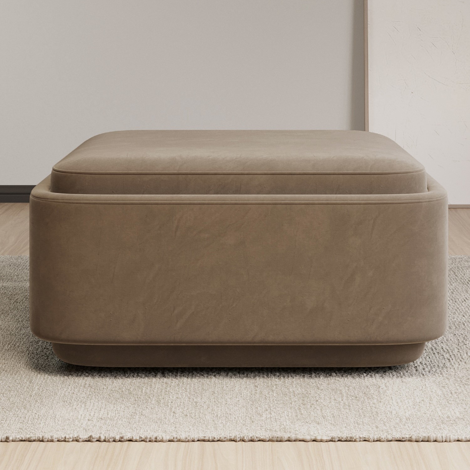 Read more about Large mink velvet footstool with storage elvi