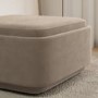 Large Mink Velvet Footstool with Storage - Elvi