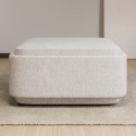 ELV006 Large Cream Boucle Footstool with Storage - Elvi