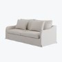Cream Woven Fabric 3-Seater Slipcover Sofa - Eliza
