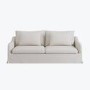 Cream Woven Fabric 3-Seater Slipcover Sofa - Eliza