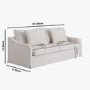 Cream Woven Fabric 3-Seater Slipcover Sofa - Eliza