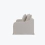 Cream Woven Fabric 2-Seater Slipcover Sofa - Eliza