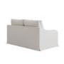 Cream Woven Fabric 2-Seater Slipcover Sofa - Eliza