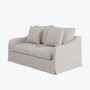 Cream Woven Fabric 2-Seater Slipcover Sofa - Eliza