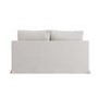 Cream Woven Fabric 2-Seater Slipcover Sofa - Eliza