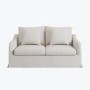 Cream Woven Fabric 2-Seater Slipcover Sofa - Eliza