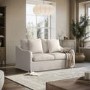 Cream Woven Fabric 2-Seater Slipcover Sofa - Eliza
